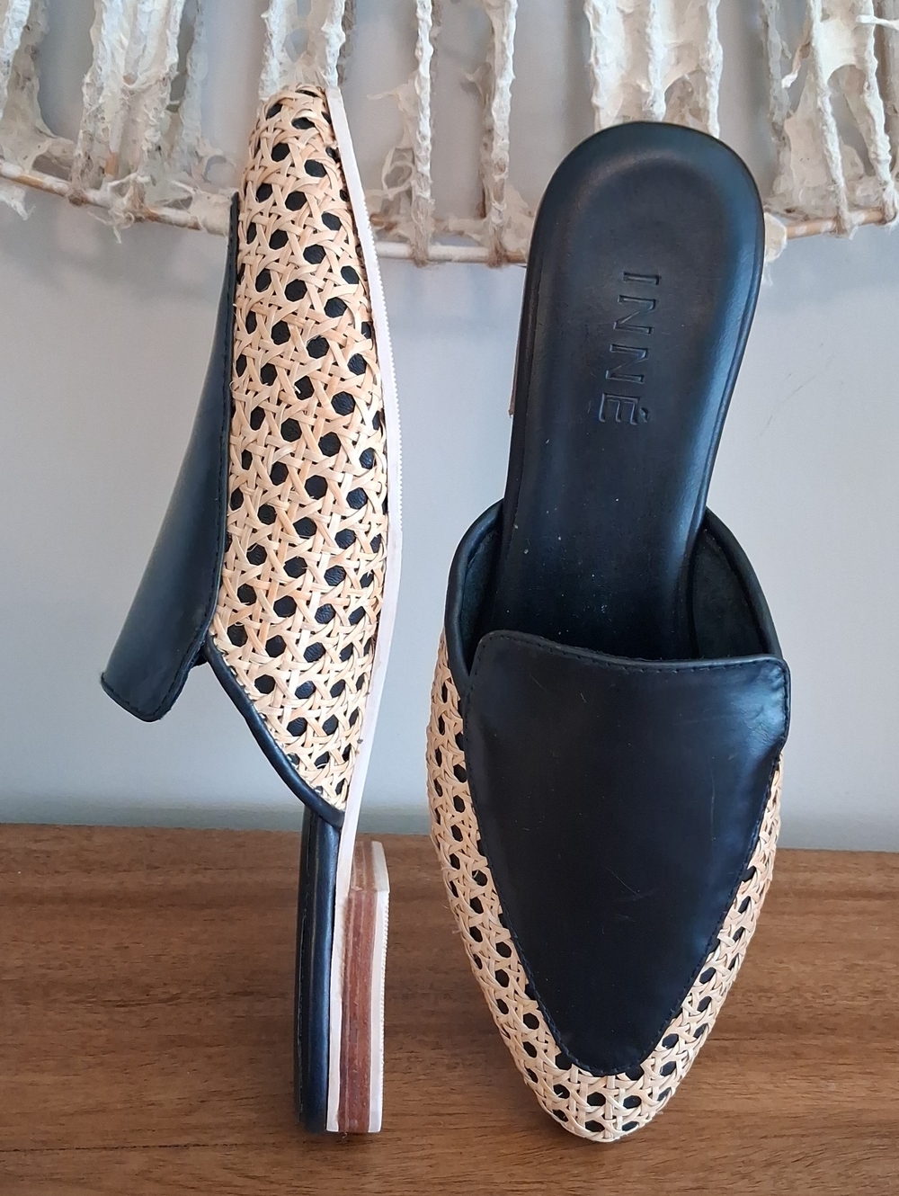 INNE Lola Solihiya Flat Mule - Black